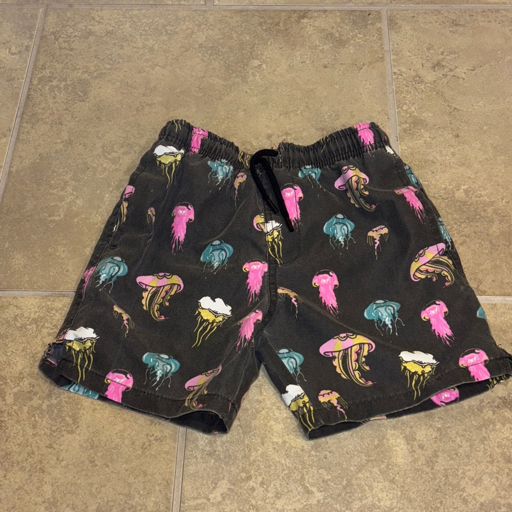 Ingear Black Swim Shorts with Colorful Print